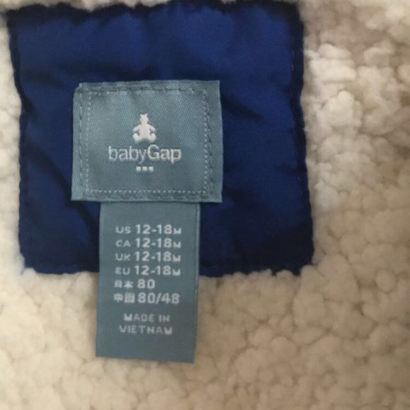 Gap sherpa Vest. Blue. Unisex. Size 12-18 months - Picture 4 of 4